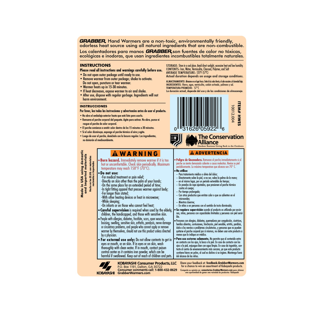 Bulk Grabber® Hand Warmers | 8 Displays, 320 Pair