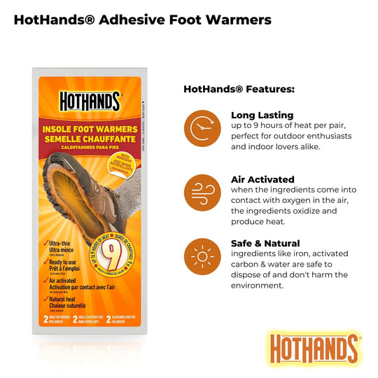 HotHands 9 Hour Adhesive Insole Foot Warmers | 16 Pairs