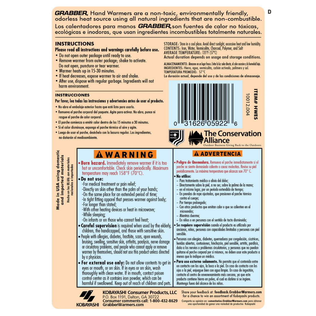 Grabber Warmers 10 Hour Hand Warmers | 40 Pairs